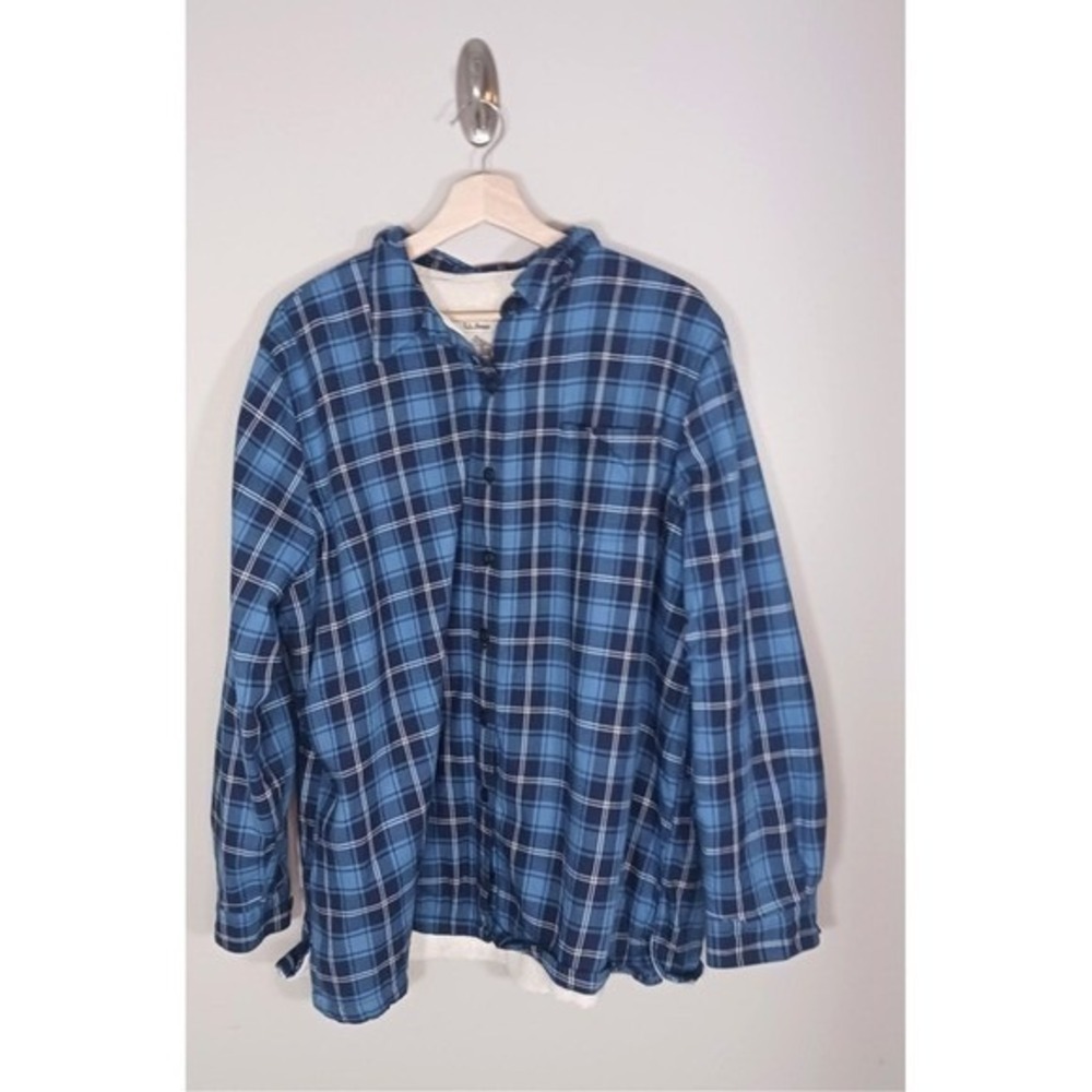 LL Bean Fleece Lined Plaid Shirt Jacket Mens XL Barn Shacket Outdoor Layer